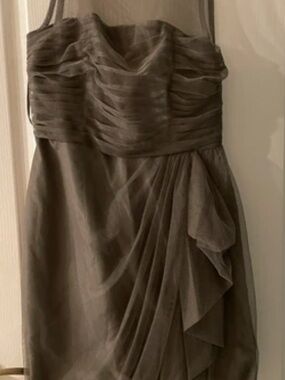 WHIT Strapless Ruched Taupe Cocktail Dress